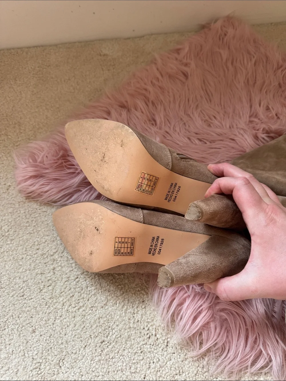 Forever 21 Taupe Over-the-Knee High Heel Boots